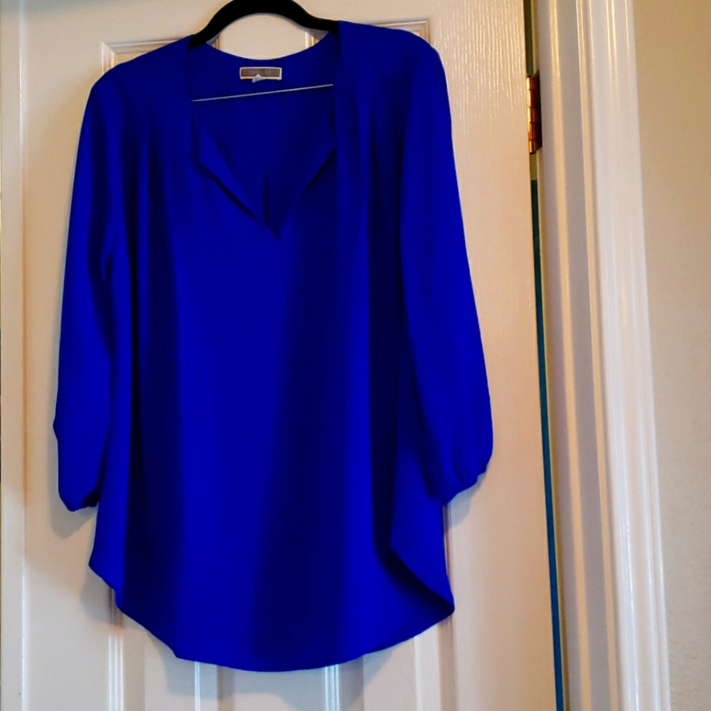 Pleione 3/4 Sleeve Blouse Royal Blue